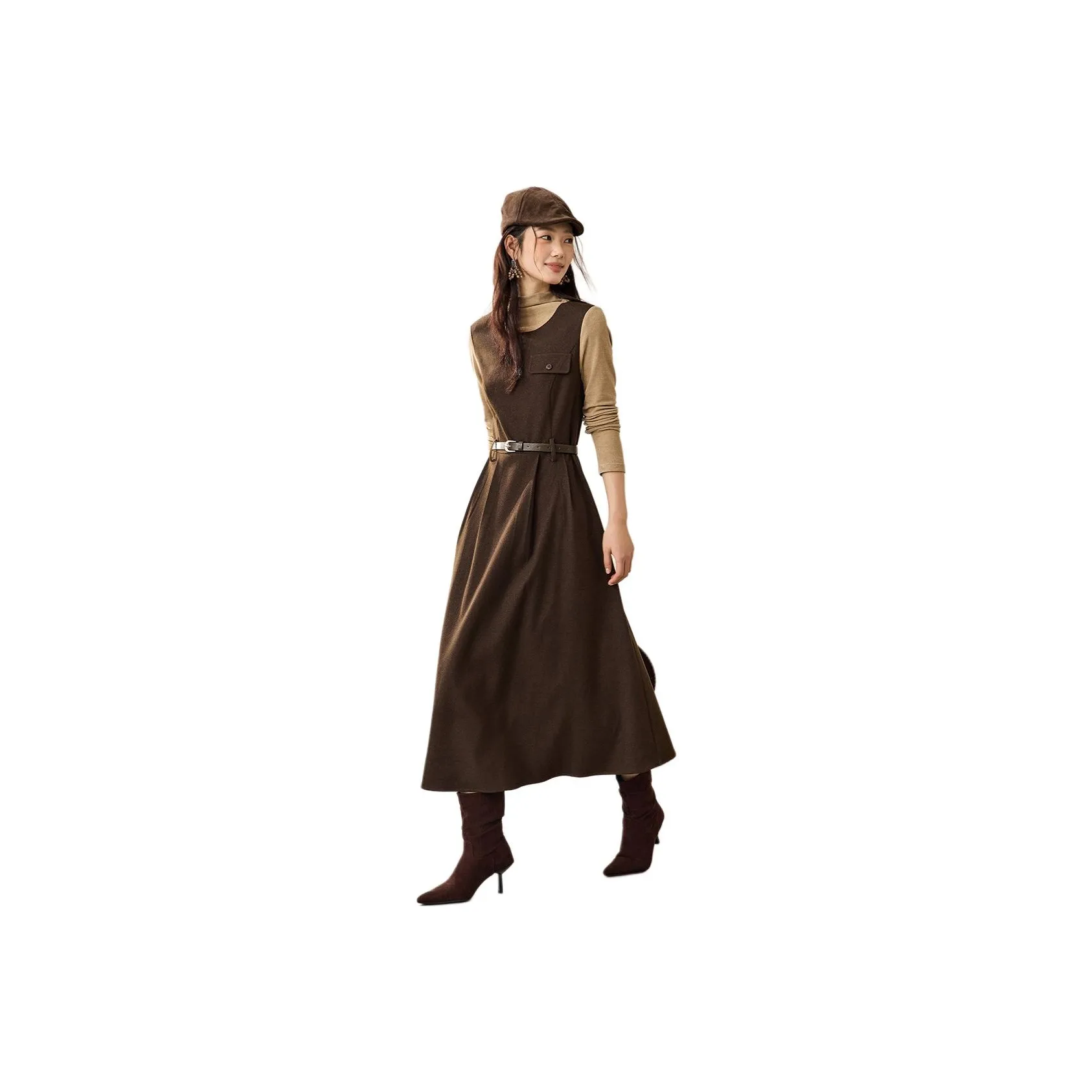 Mo Han Yi Mei Длинное платье с длинными рукавами женское