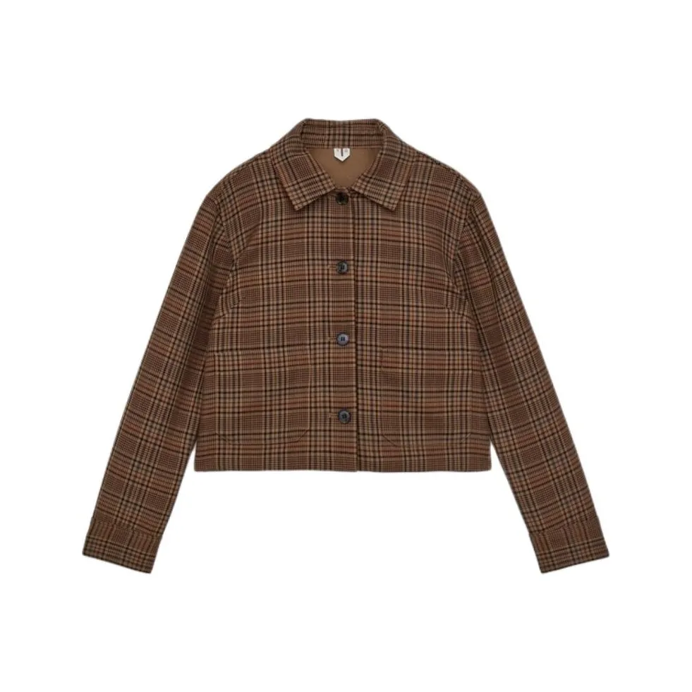 ARKET Темный бежевый Клетка Женские рубашки