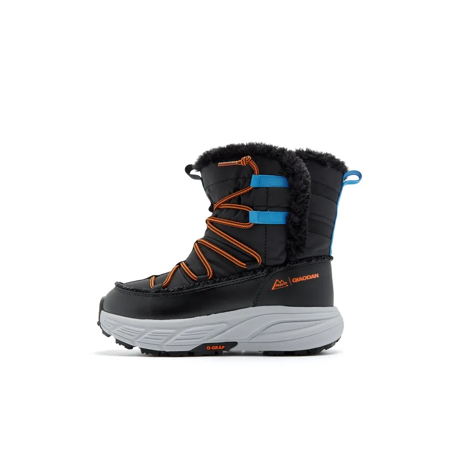 QIAODAN Водоотталкивающий противоскользящий устойчивый к истиранию утепленный черный кело синий детский