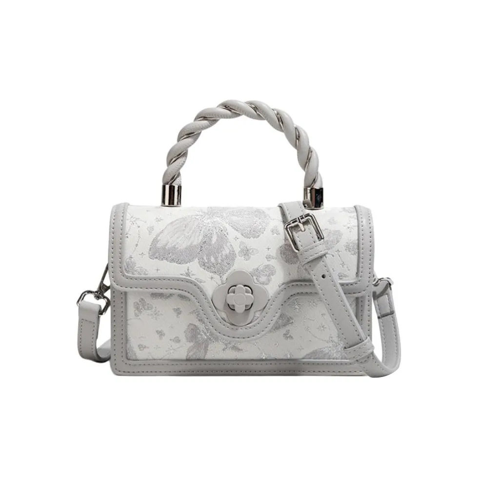 CAEISL KCIEL Полиуретан Синтетическая кожа Сумка Женская Бабочка Жаккард Розовый Бабочка Жаккард Серебряный