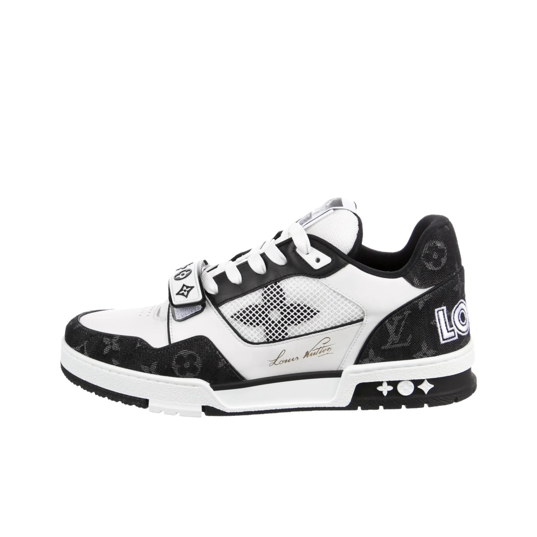 LOUIS VUITTON Trainer Skateboard Shoes Women's Mid-Top Black White