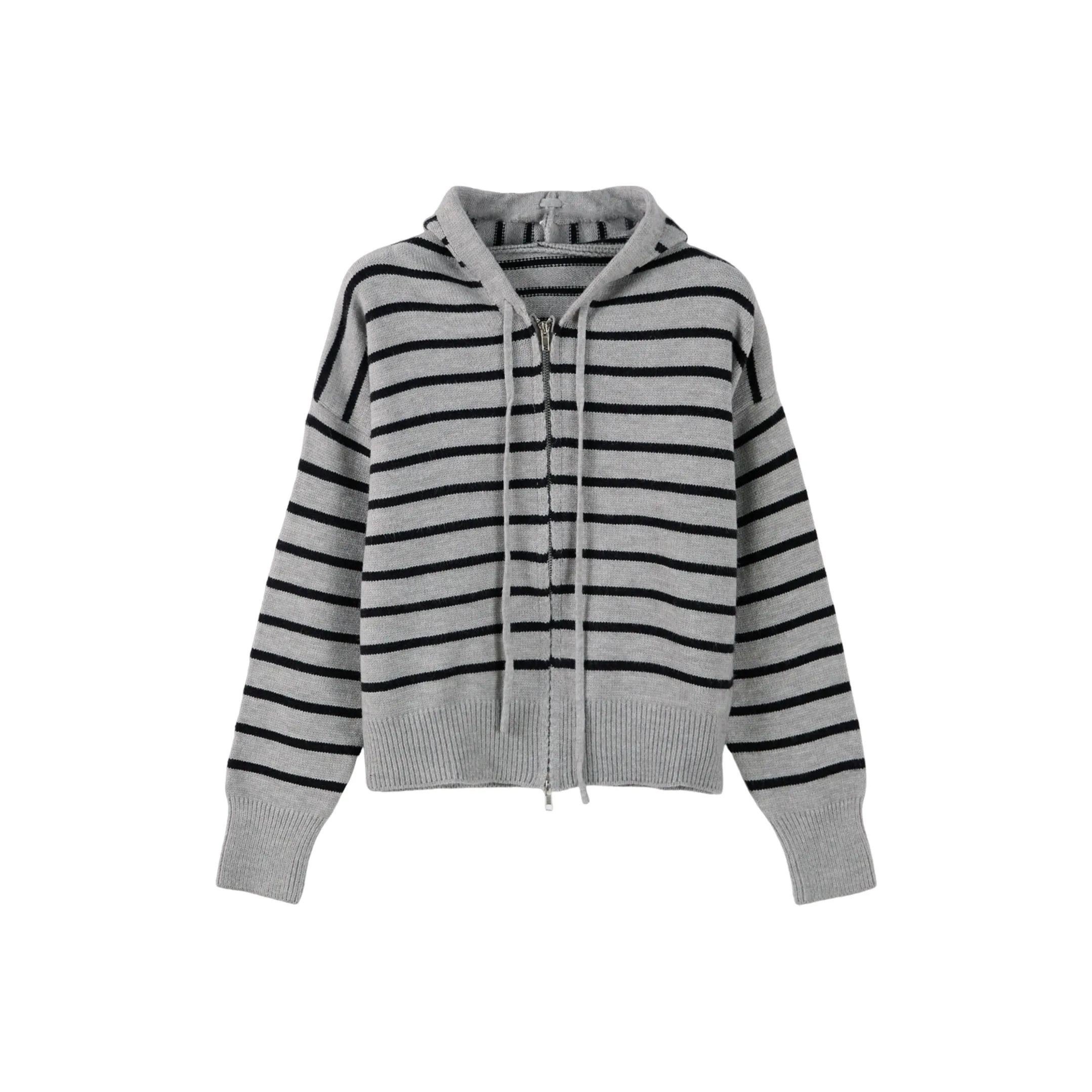 TOUCH Укороченное пальто женское серый черный полосы