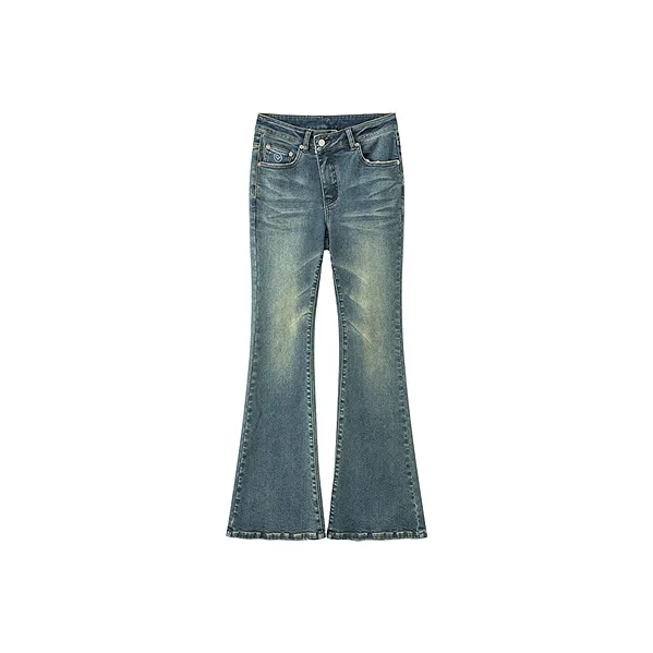 CHUU Medium Denim Blue Women's Jeans CHUU Средний деним синий женский джинсы