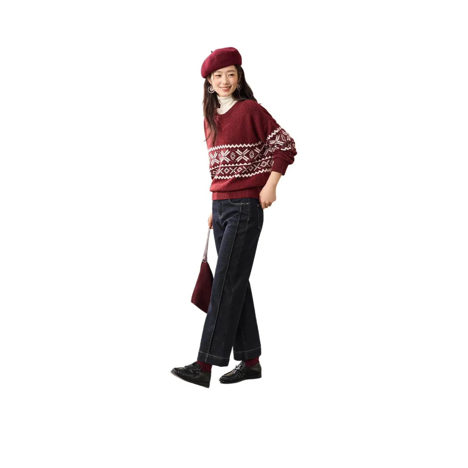 Mo Han Yi Mei Рождественский красный Женские Свитера