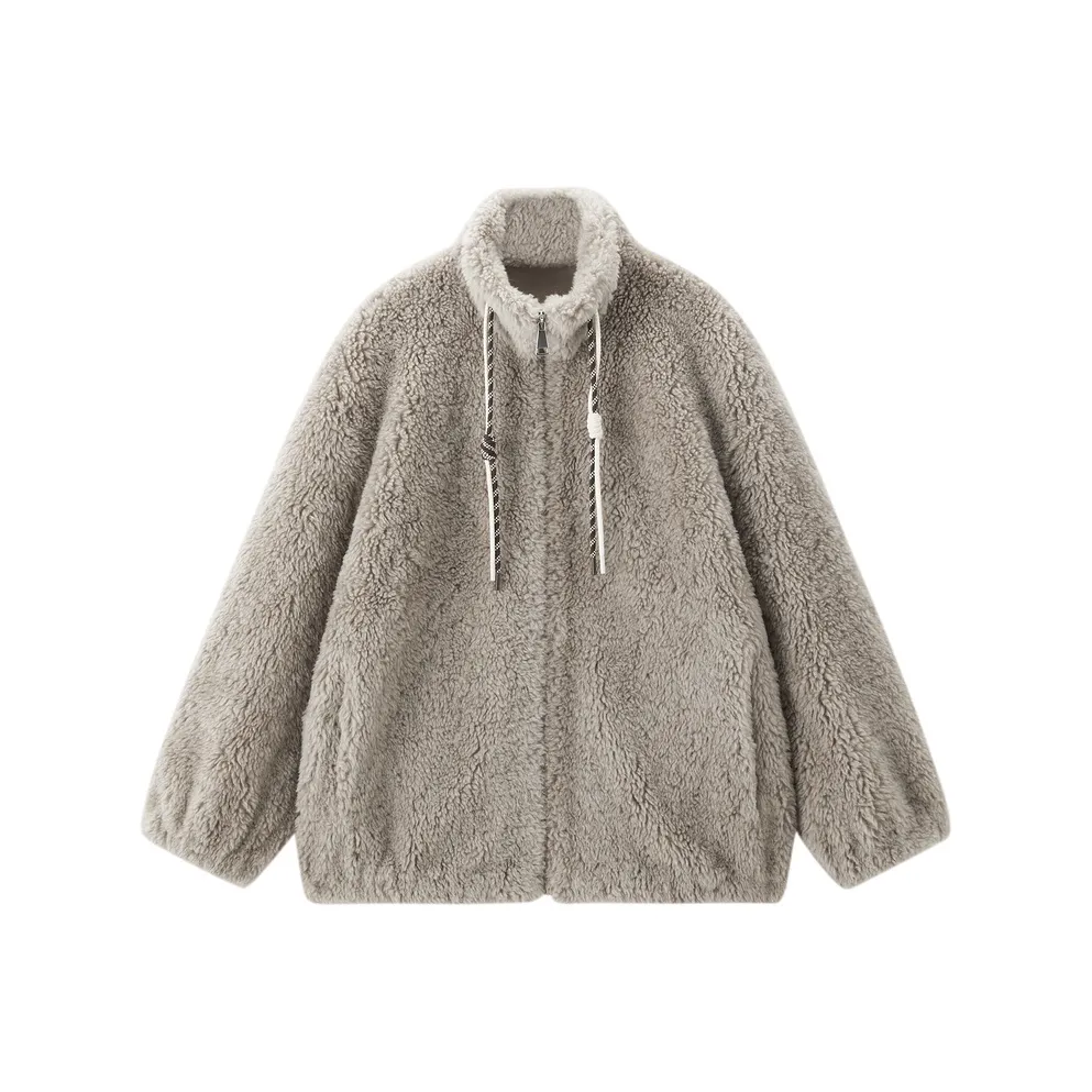 PEACEBIRD Облако Дождь Бежевый Женские Меховые изделия