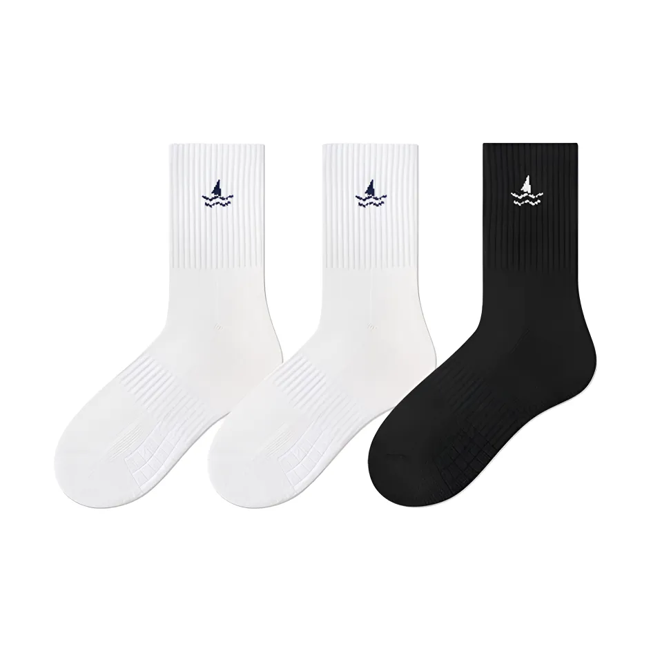 NAVIGARE [3 упаковки] 2 белых 1 черный мужские носки MID до икры