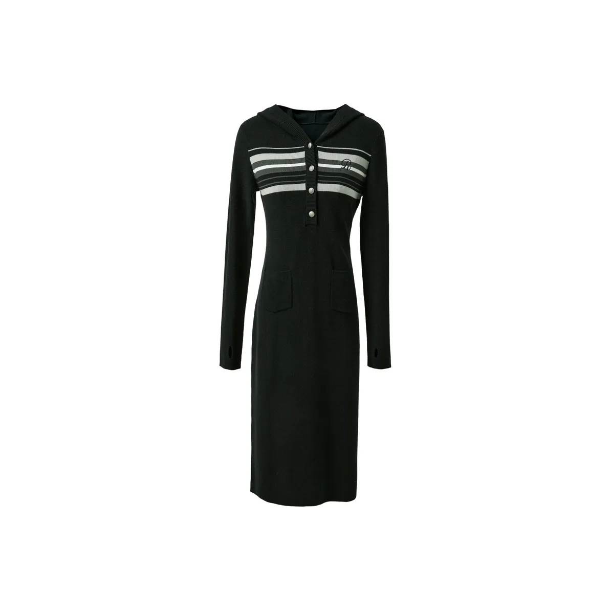 3COLOUR Длинное платье с длинными рукавами женское