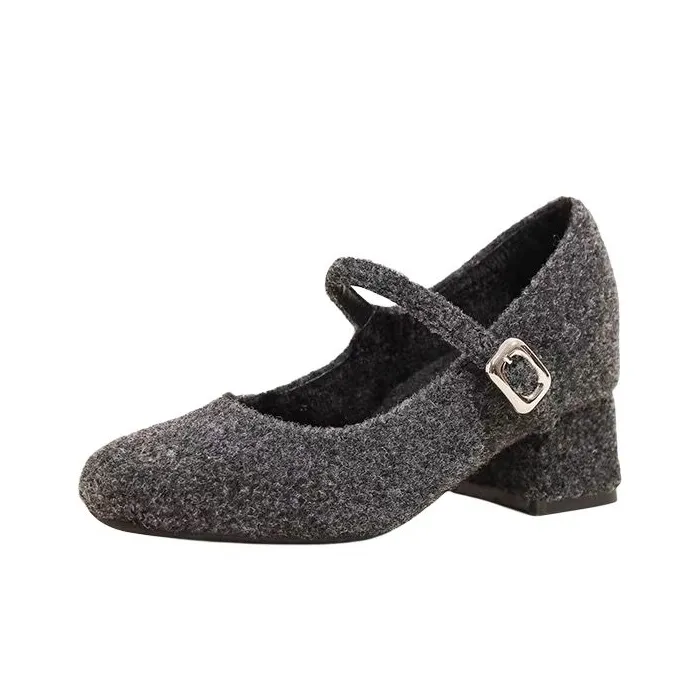 Varib Грубый каблук Мэри Джейн туфли 8 см женские