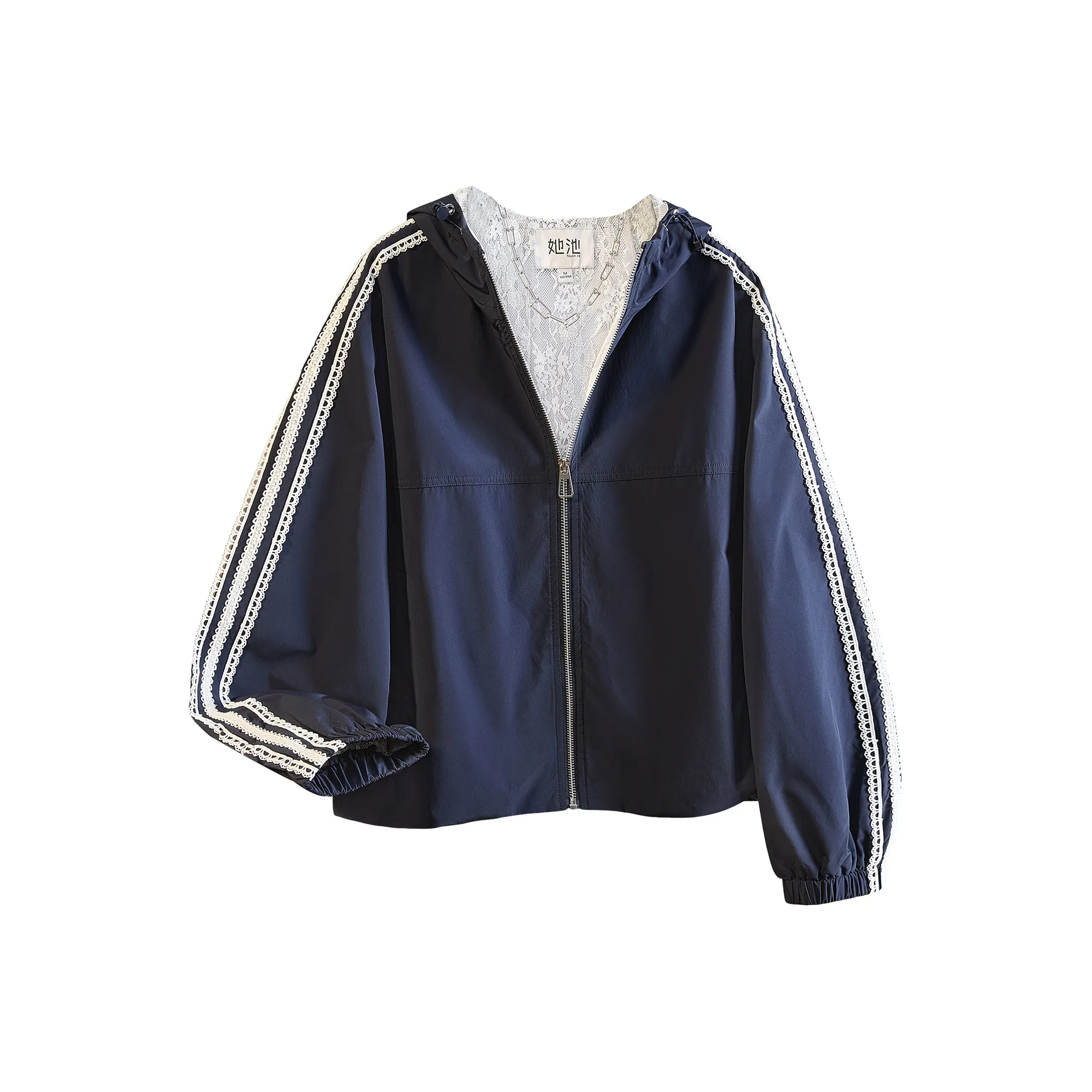 TOUCH Укороченное пальто женское темно-синего цвета