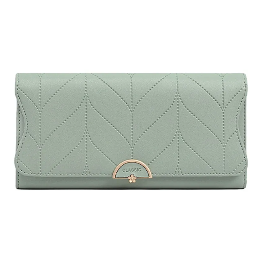 VINEY Кошелек из коровьей кожи стандартный женский зеленый розовый