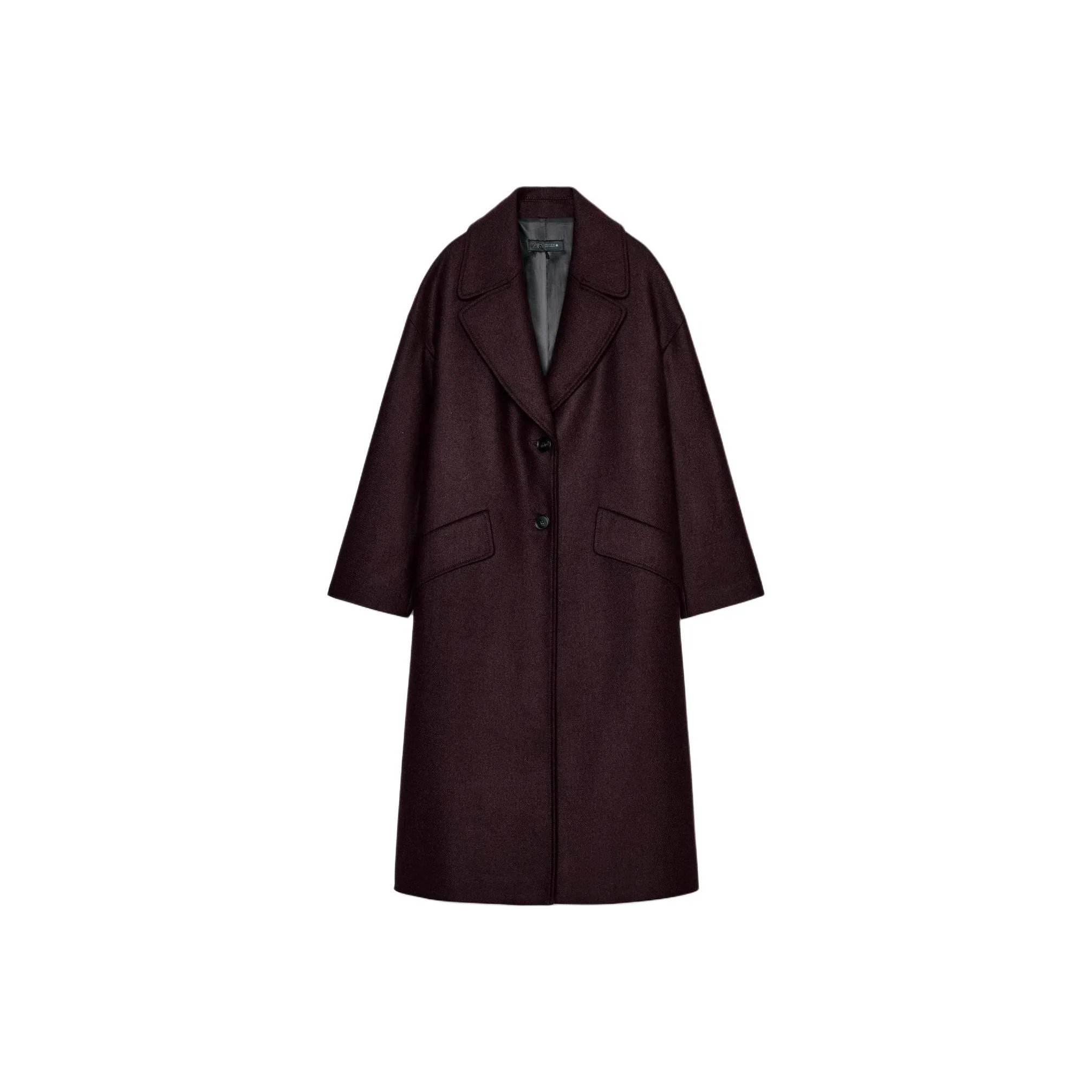 ZARA Collaboration Темно-красное женское пальто