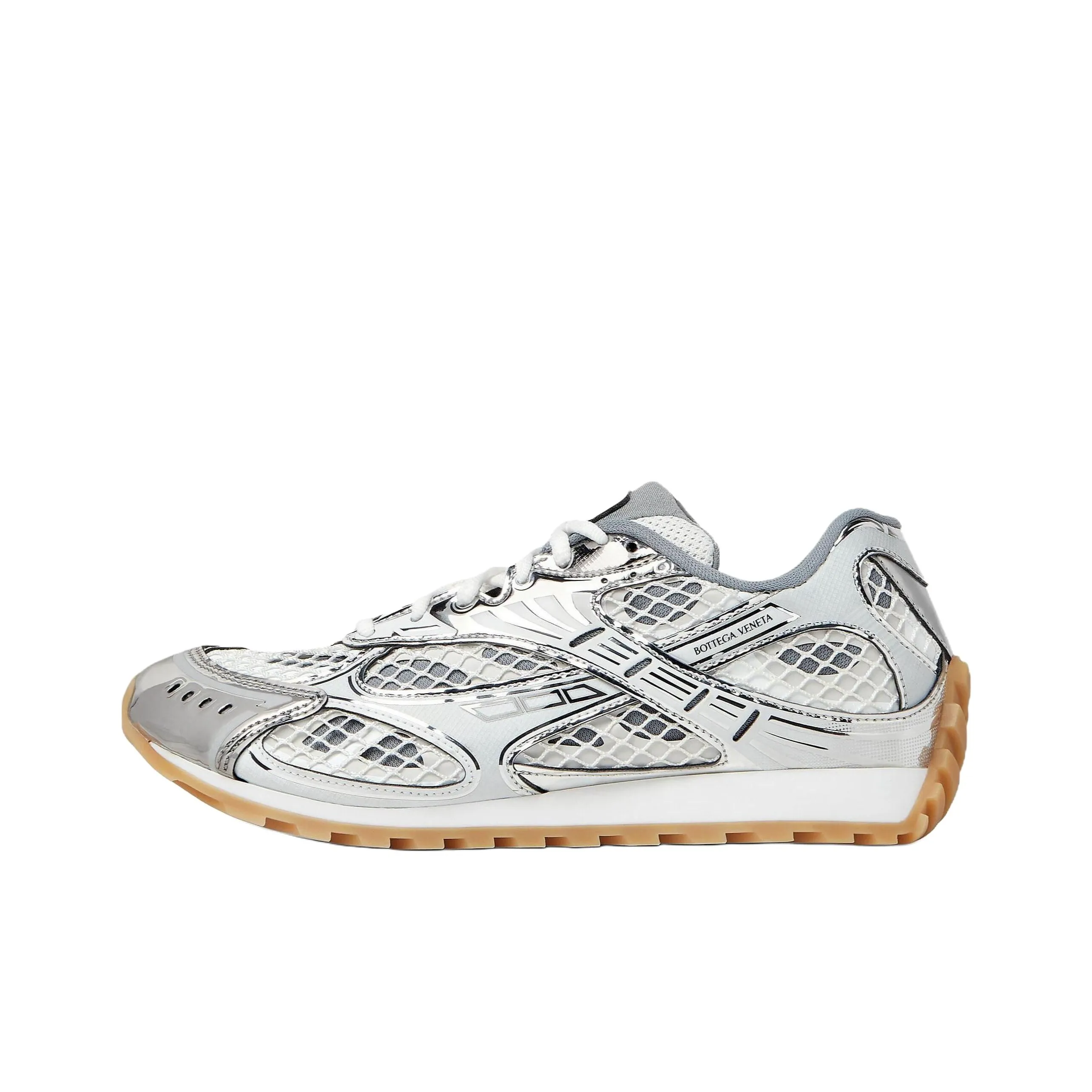 Bottega Veneta Orbit Casual Shoes Women's Low Top White Silver