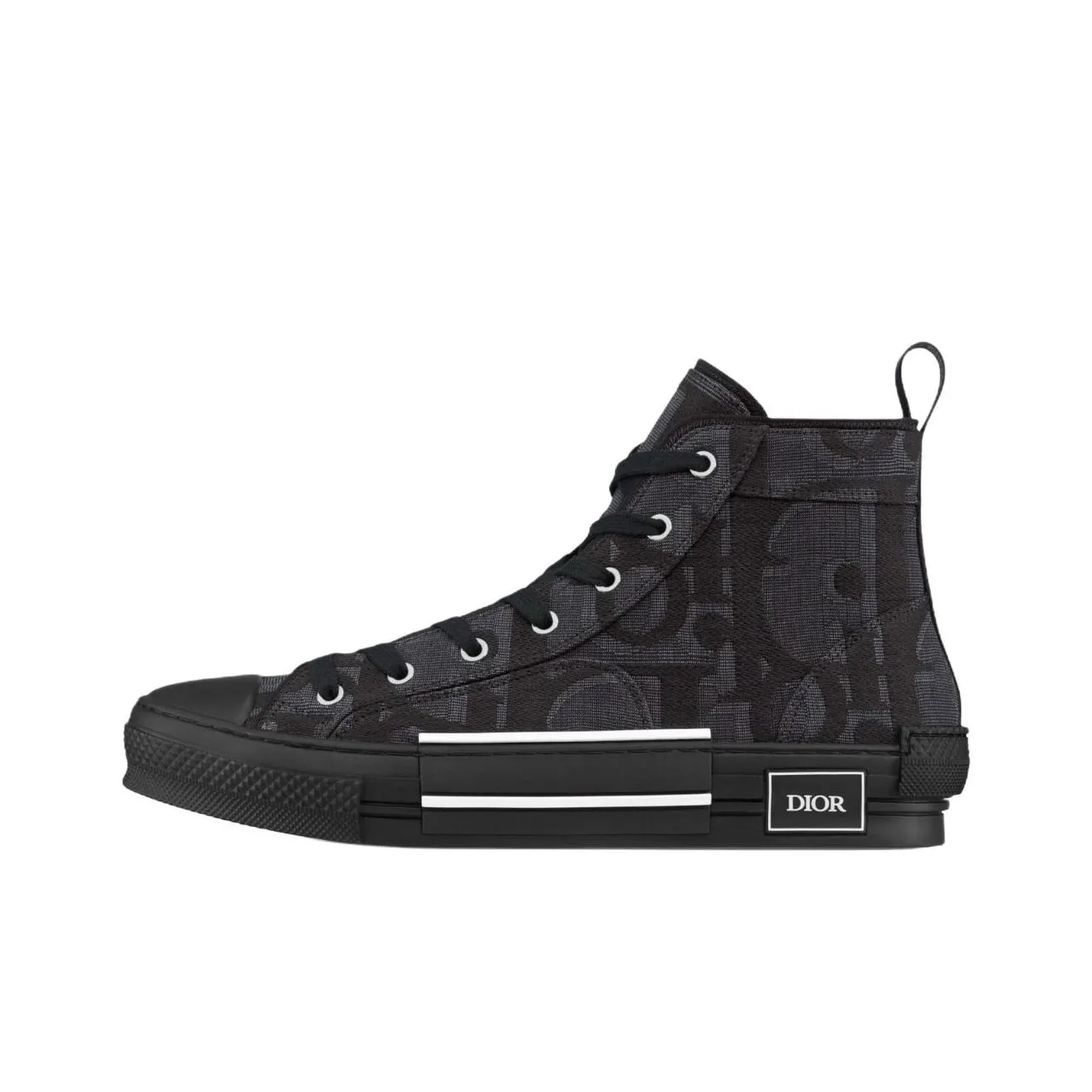 DIOR B23 Canvas Shoes Men High Top Black