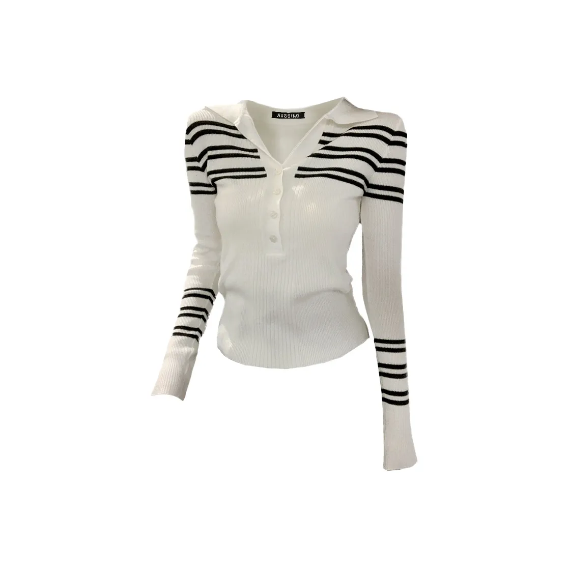 AUSSINO Черно-белые полосы Женские Трикотаж