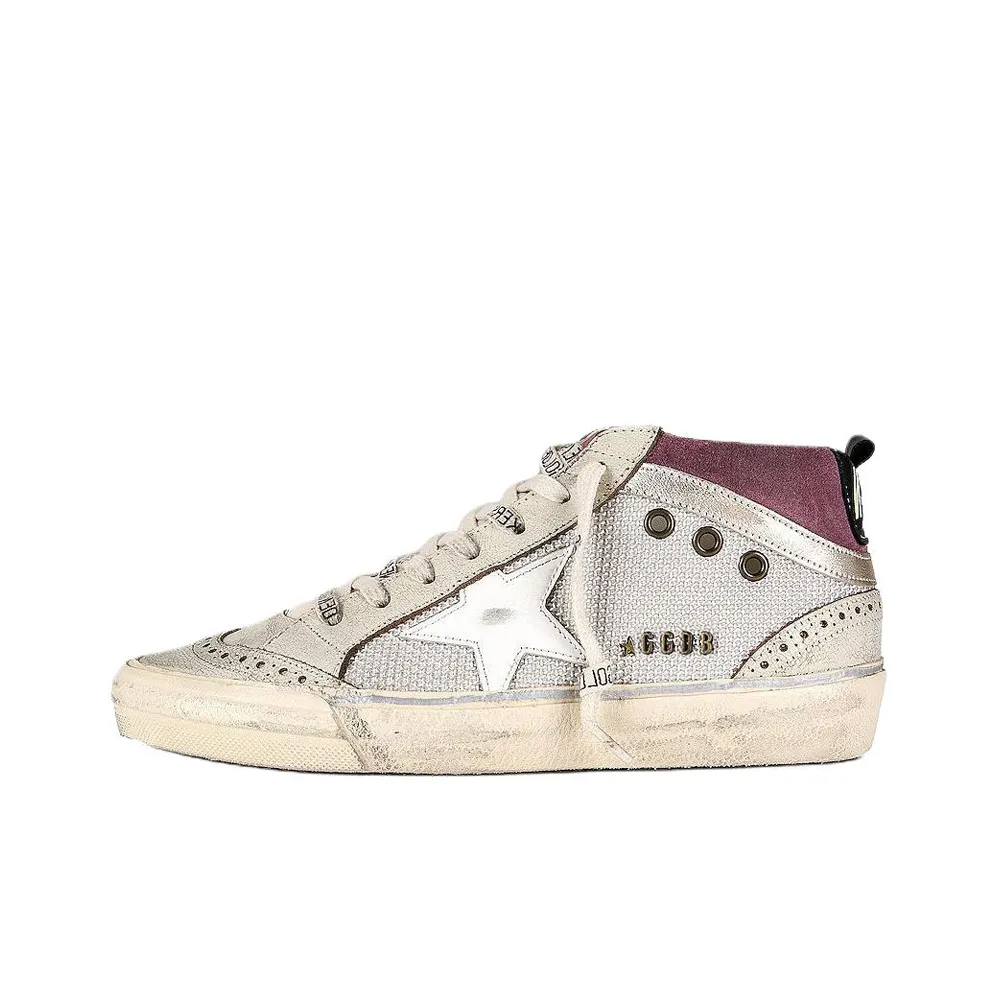 Golden Goose Mid Star Skateboard Shoes Women's Mid Top Beige
