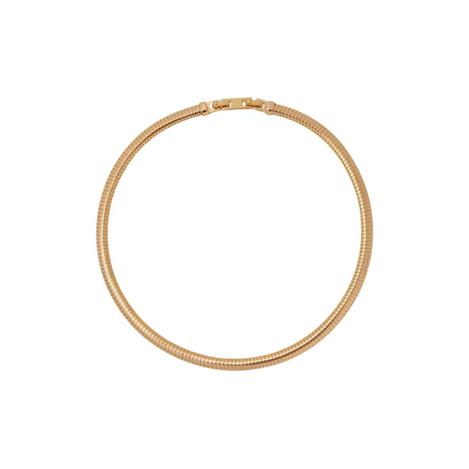 Retro Chic Brass Gold Plated Gladiator Мягкий Ожерелье-чокер Женские