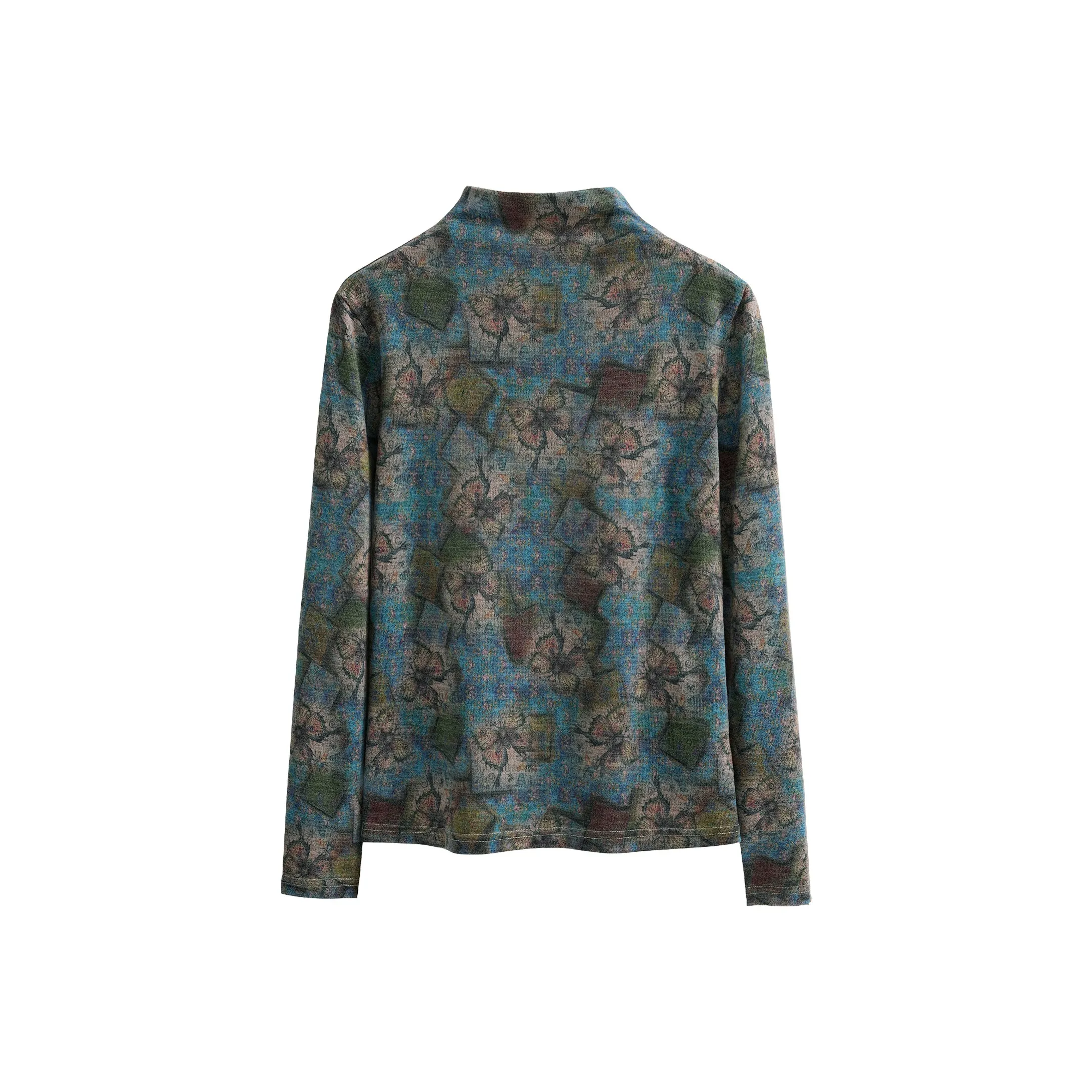 TOUCH T Рубашка Женская Синие Цветок