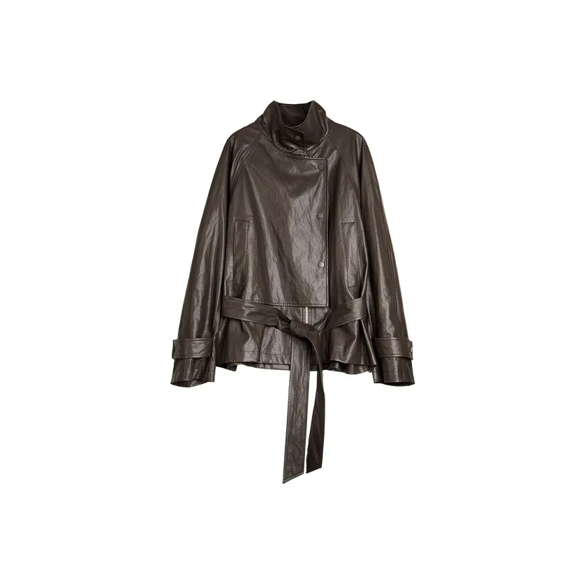 ELLE Кофе Женские Кожаные Куртки