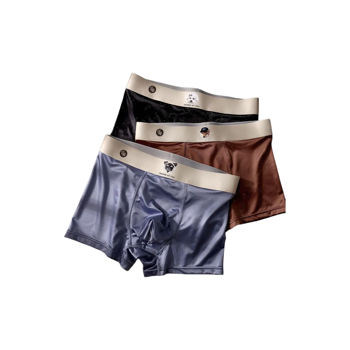 FAVMARTHA Лунная ночь Синий + Deep Карамель + Экстремальный ночной черный Мужские боксер-шорты