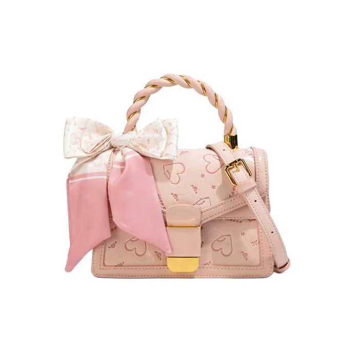 MACKJANICE Полиуретан Одно Плечо Сумка Женская Сердце Тисненое Розовый