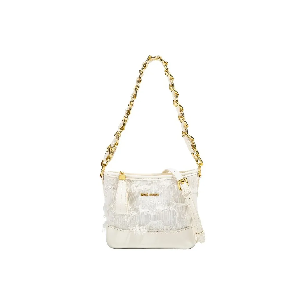 MACKJANICE Полиуретан Синтетическая Кожа Сумка через плечо Женская с кисточкой Белый