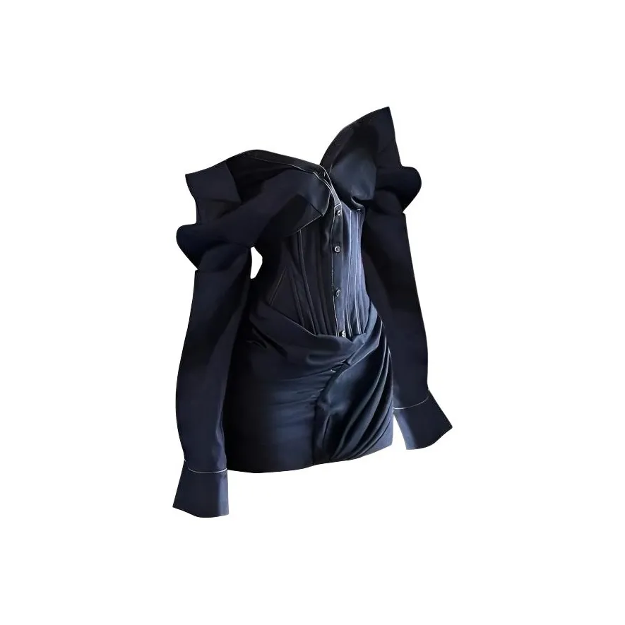 TIBINB Длинное платье с длинными рукавами женское