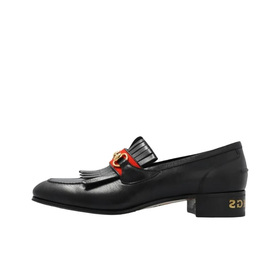 GUCCI Horsebit Men's Casual Shoes Men Low Top Black
