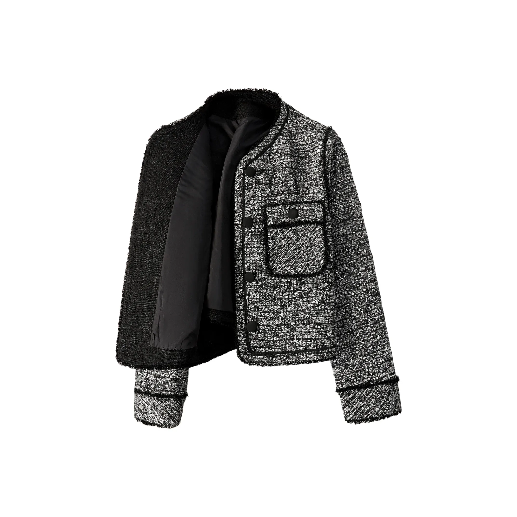 TOUCH Укороченное пальто женское серо-черное