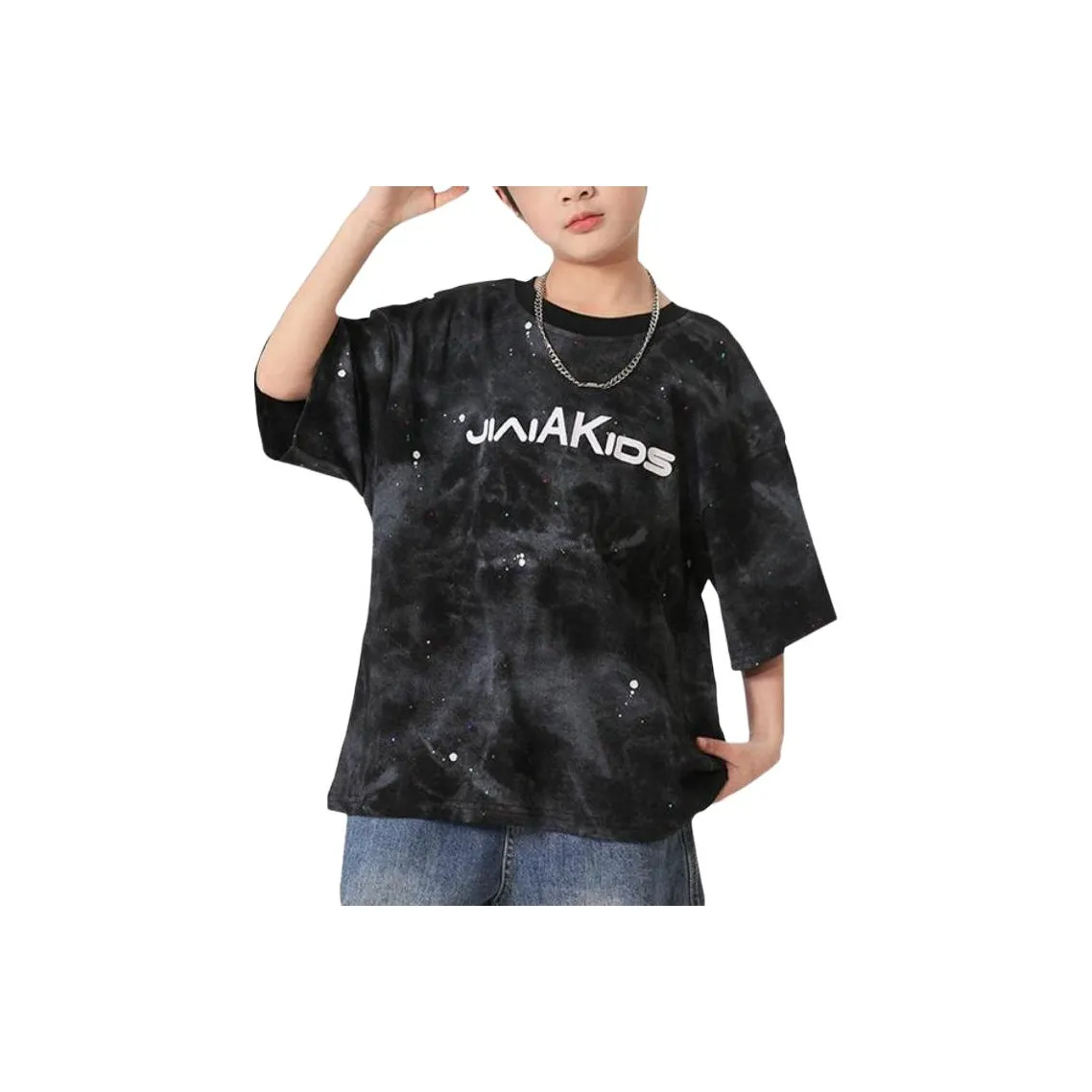 The panda is round T-рубашка черного цвета для подростков