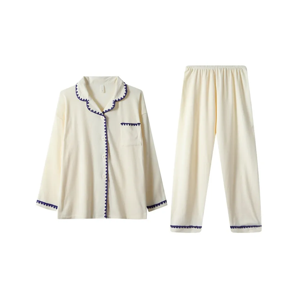 HANQIANNUO Весенний и Осенний Пижама Женская с длинными рукавами