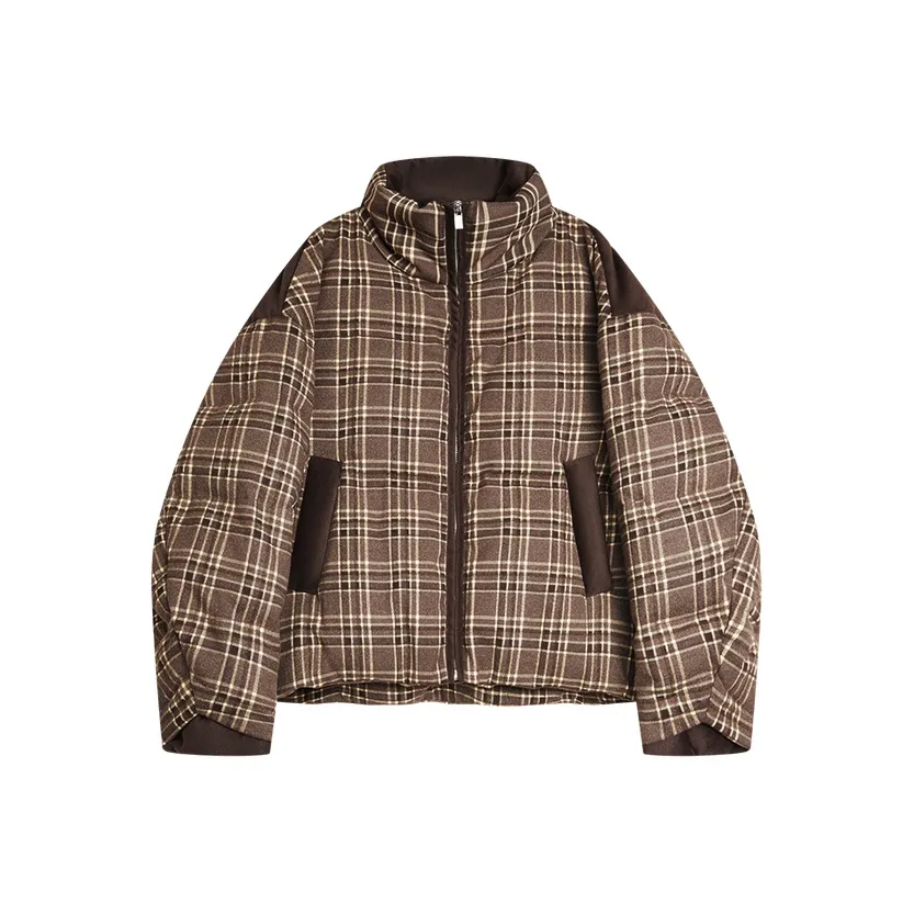 ELLE Кофейная клетка Женские Пуховики