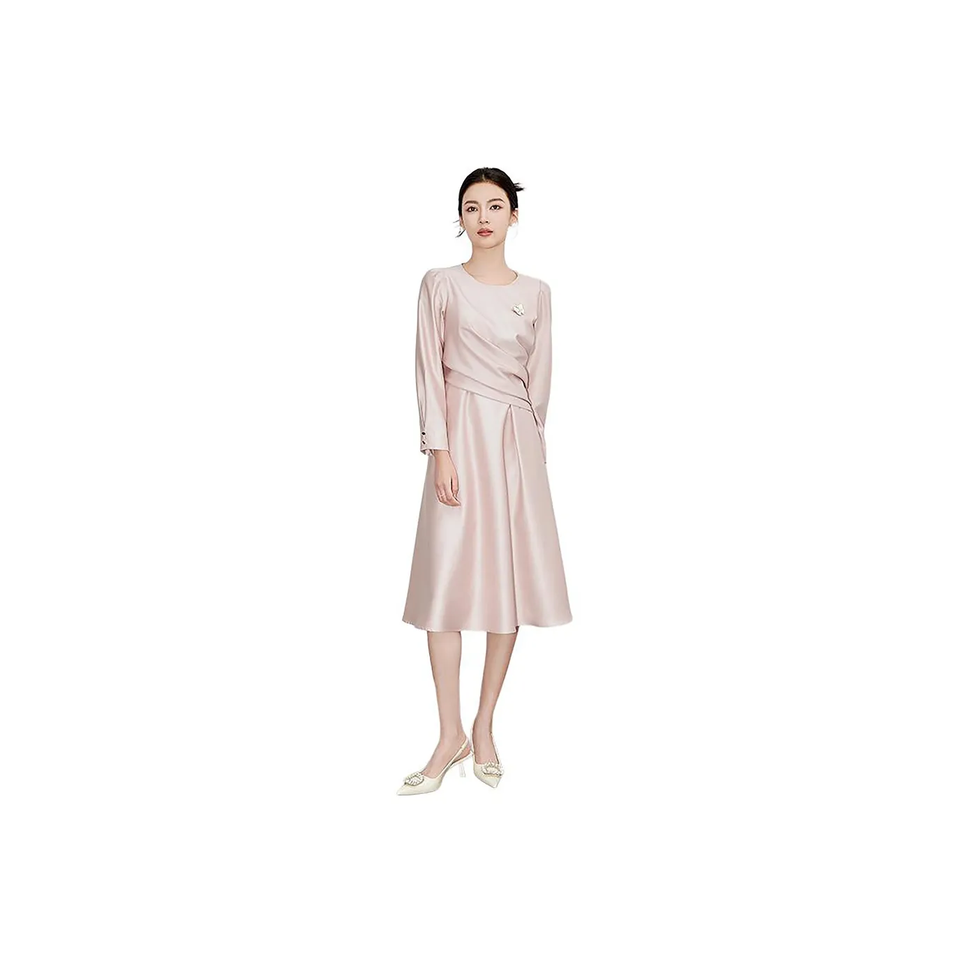 Devanro Длинное платье с длинными рукавами женское