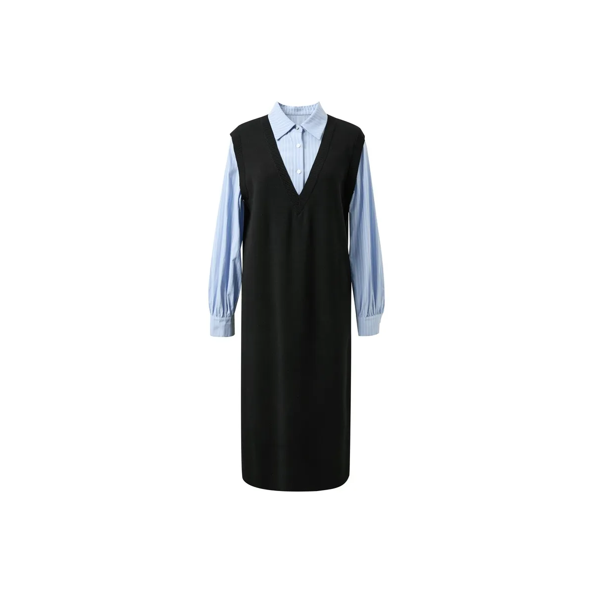 3COLOUR Длинное платье с длинными рукавами женское