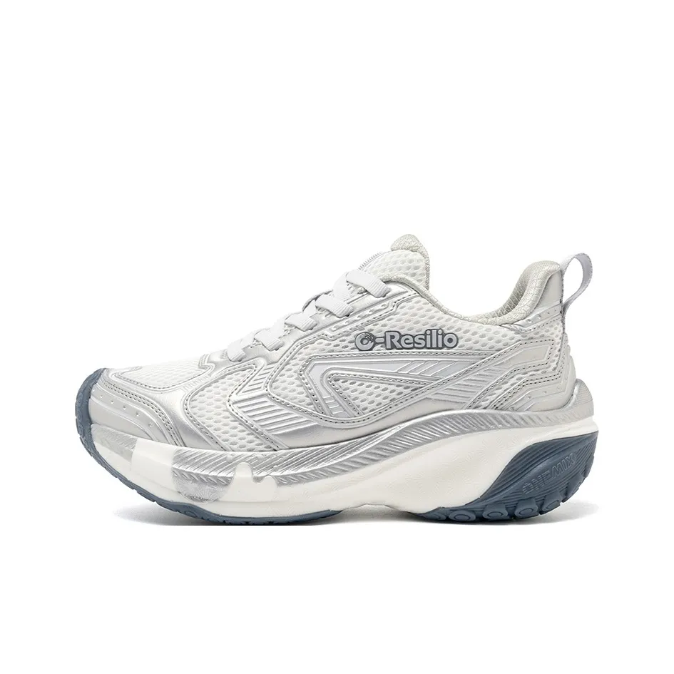 ONEMIX Амортизация и Устойчивость к Износу Покрытие Низкий Топ Кроссовки с Натуральным Подошвой Унисекс Титан Серебряный