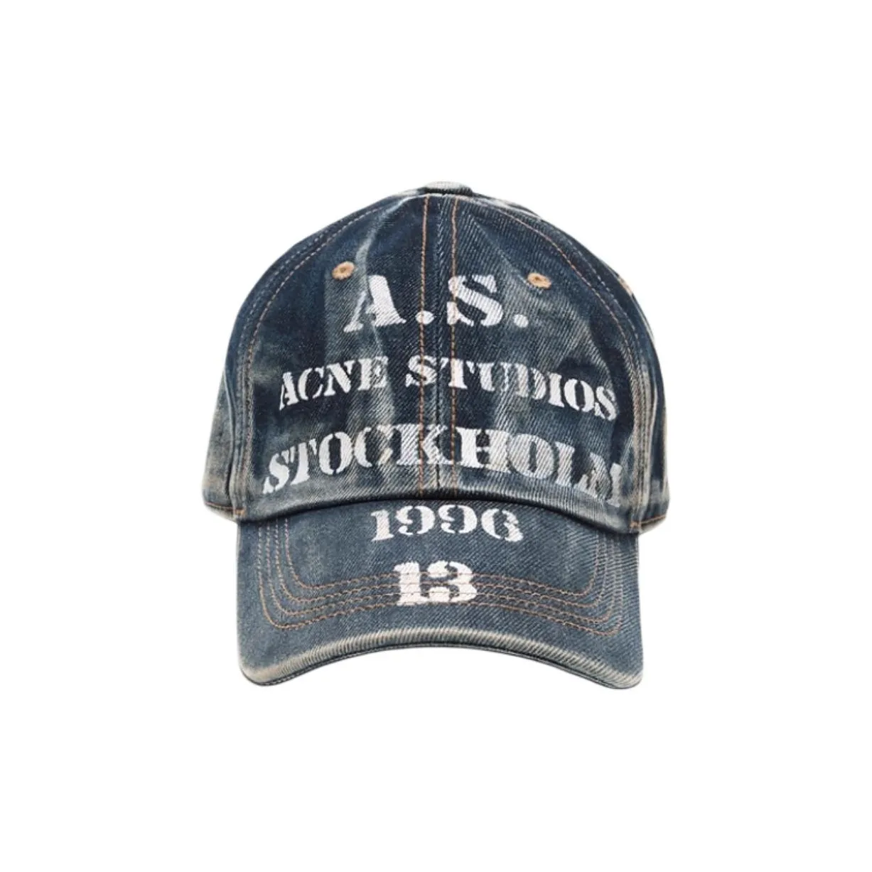 Acne Studios Хлопок Кепки Унисекс Средний Синий