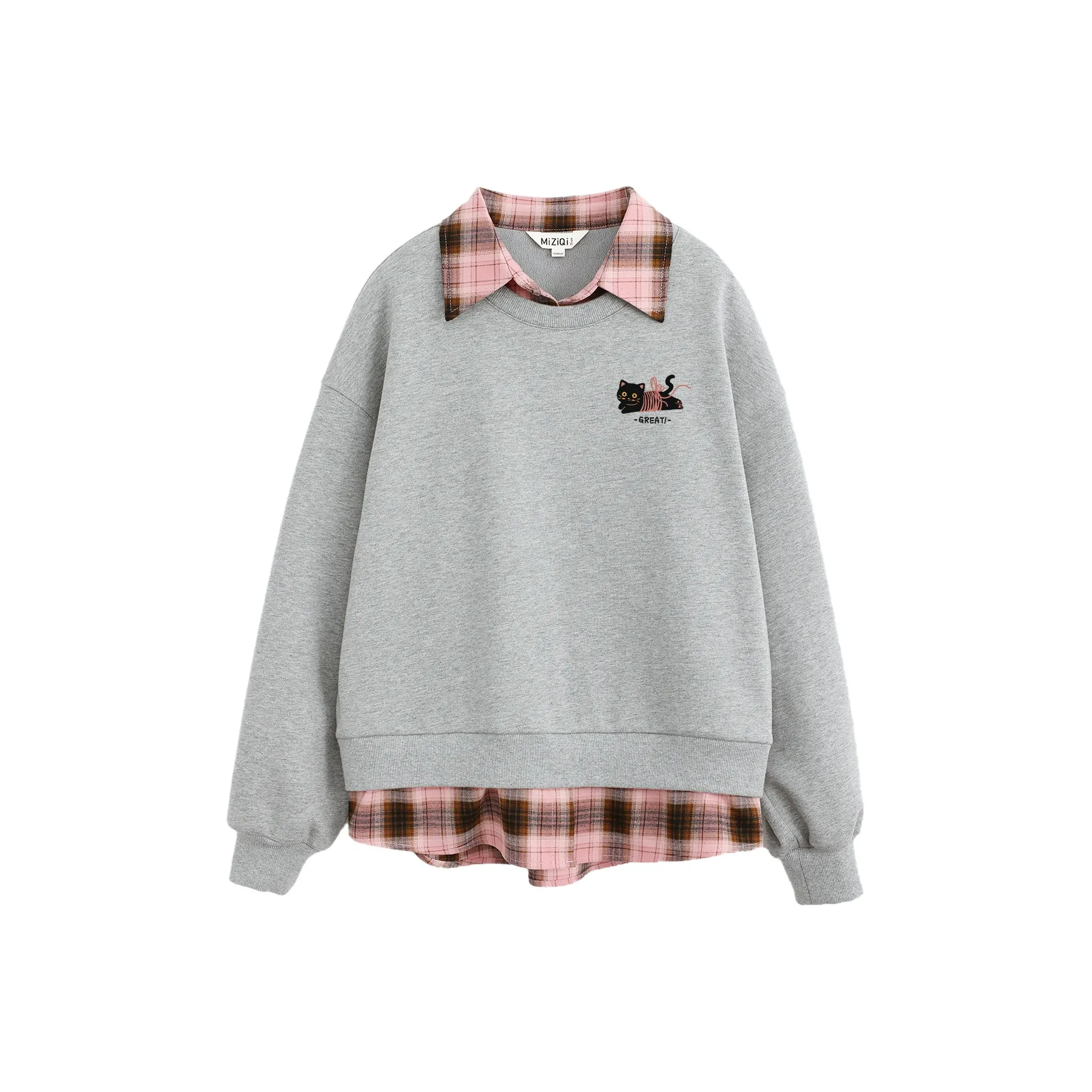 MIZIQI Фотиния Серый Женский Свитшот