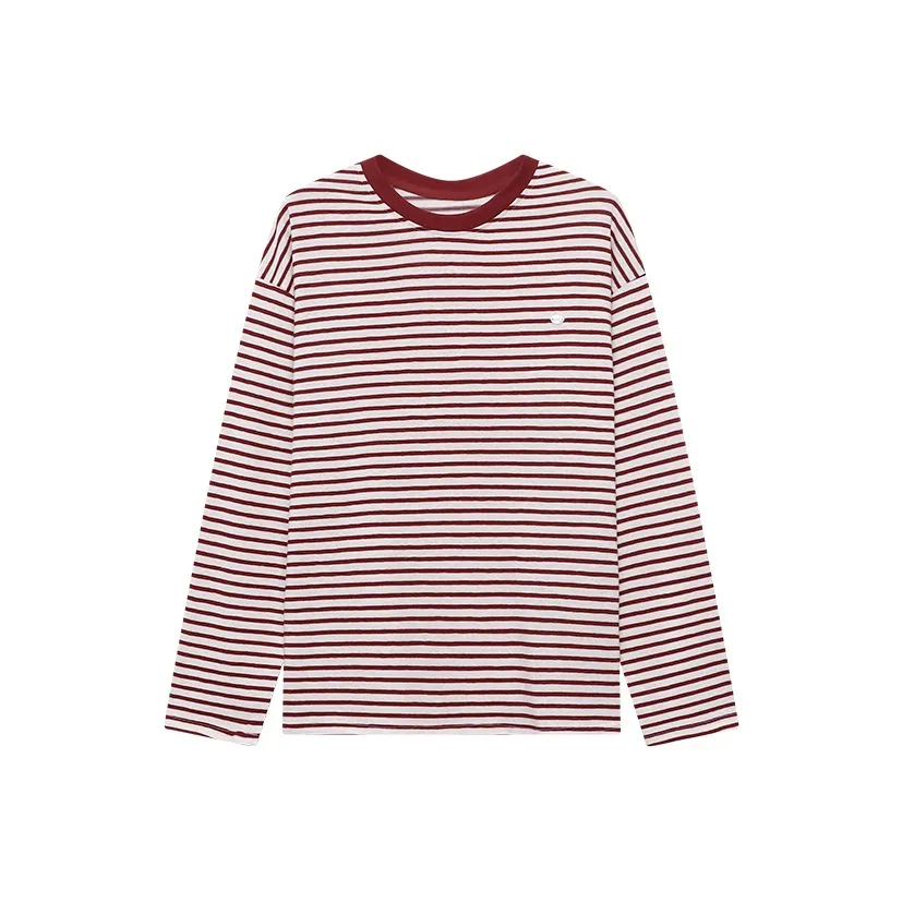 CHARM PICK Оранжевый Красный Полосы Женская T-Рубашка