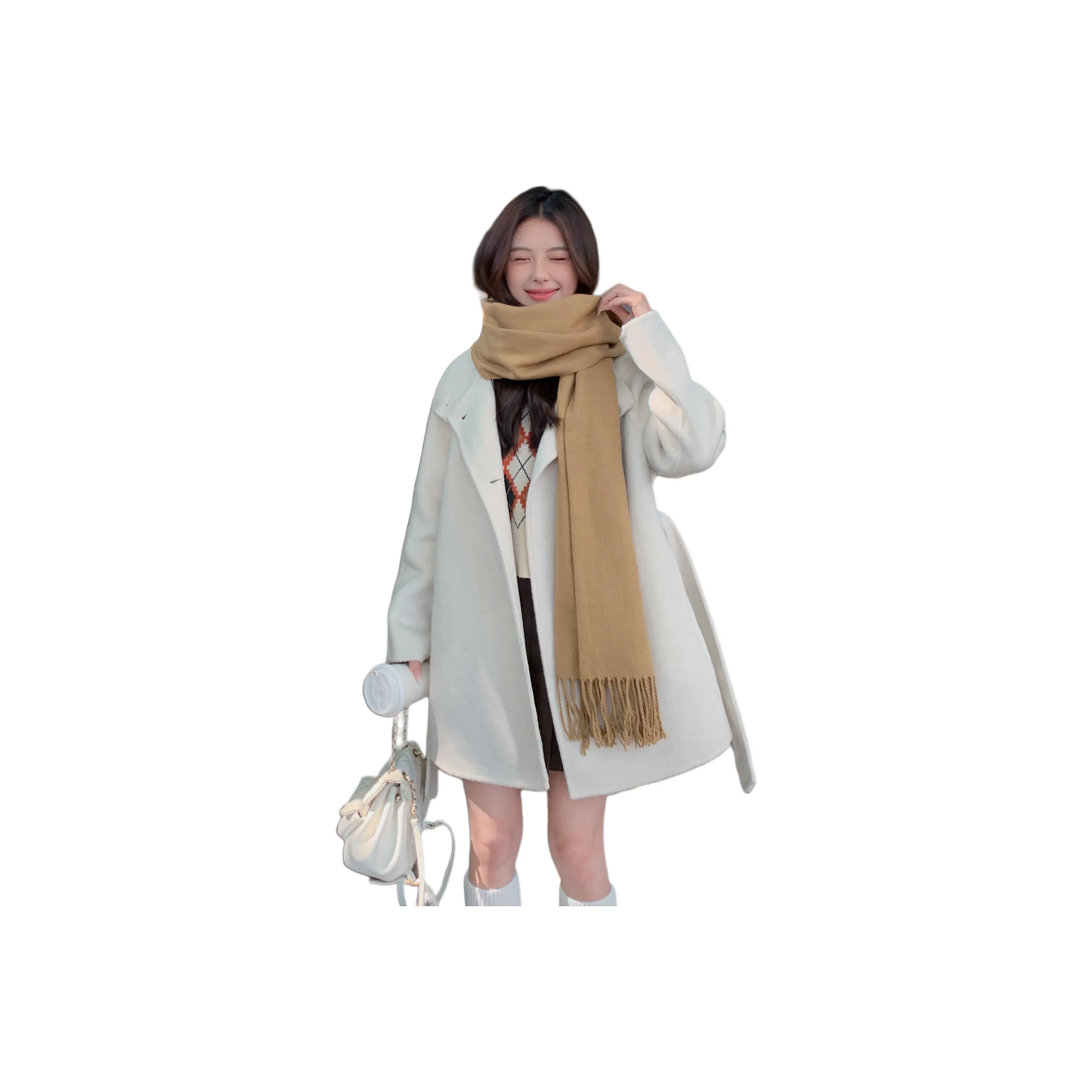 MEXICAN Молоко Белый Женский Пальто