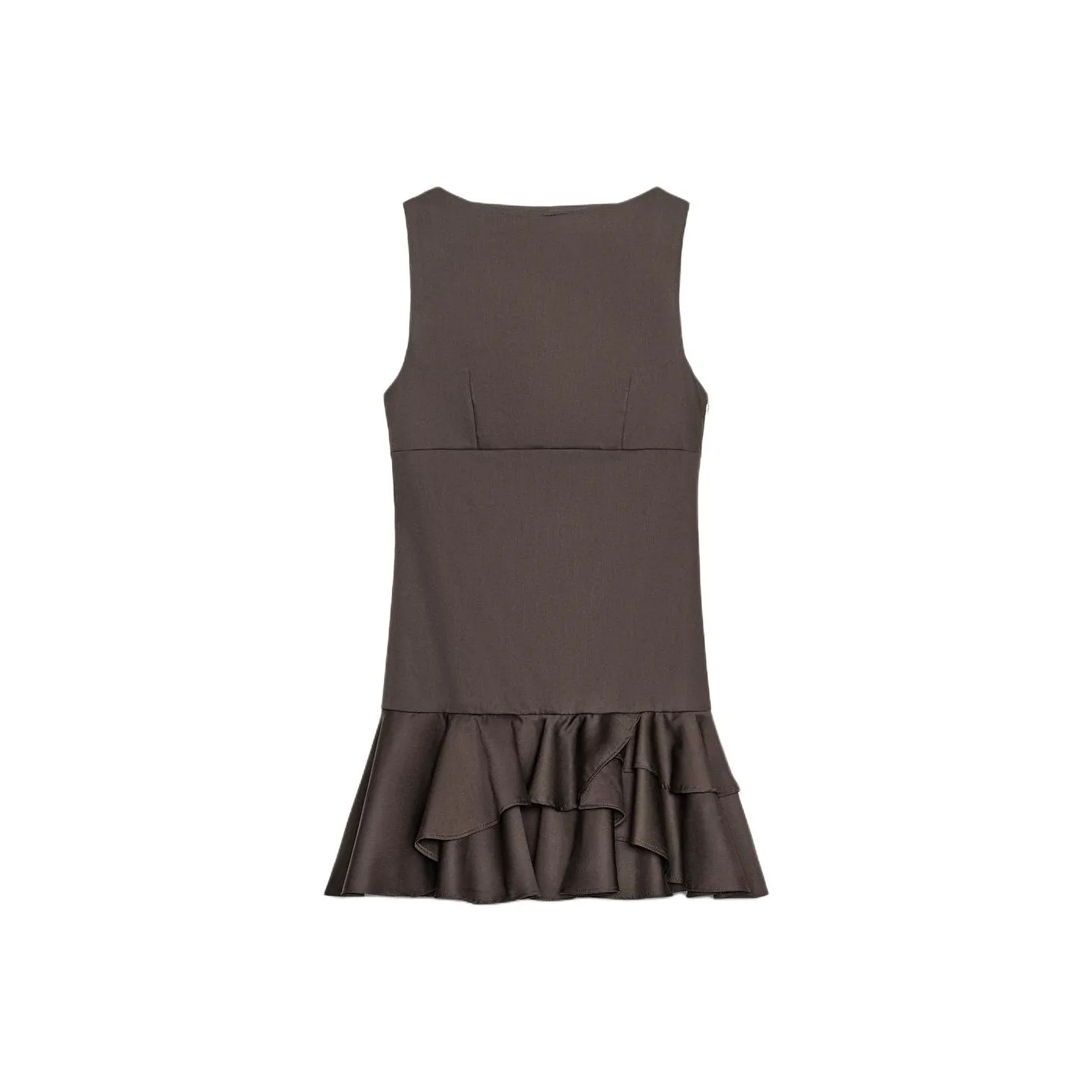 ZARA Темно-коричневые женские платья без рукавов