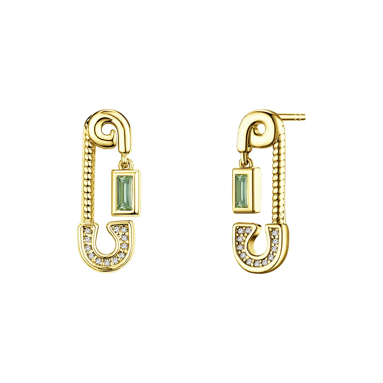 DAVENA Shining Adventure Collection Сплав Медные Серьги-гвоздики Женские Зеленые