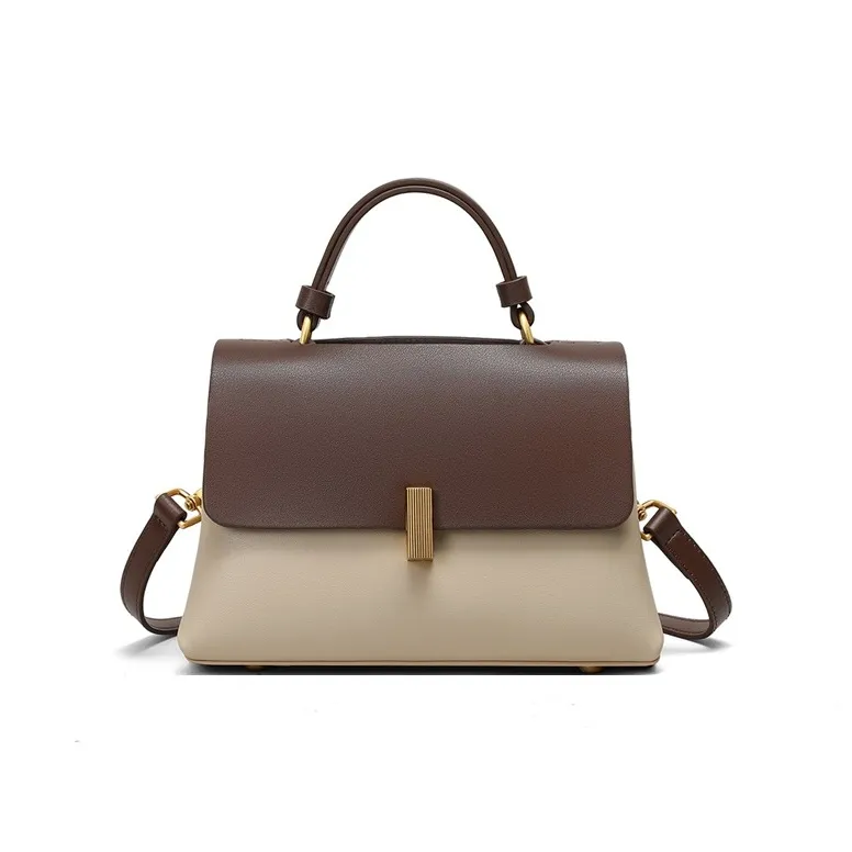 PESASRIE Коровья кожа Одно плечо Сумка Стандартная Женская Бежевый Кофейный