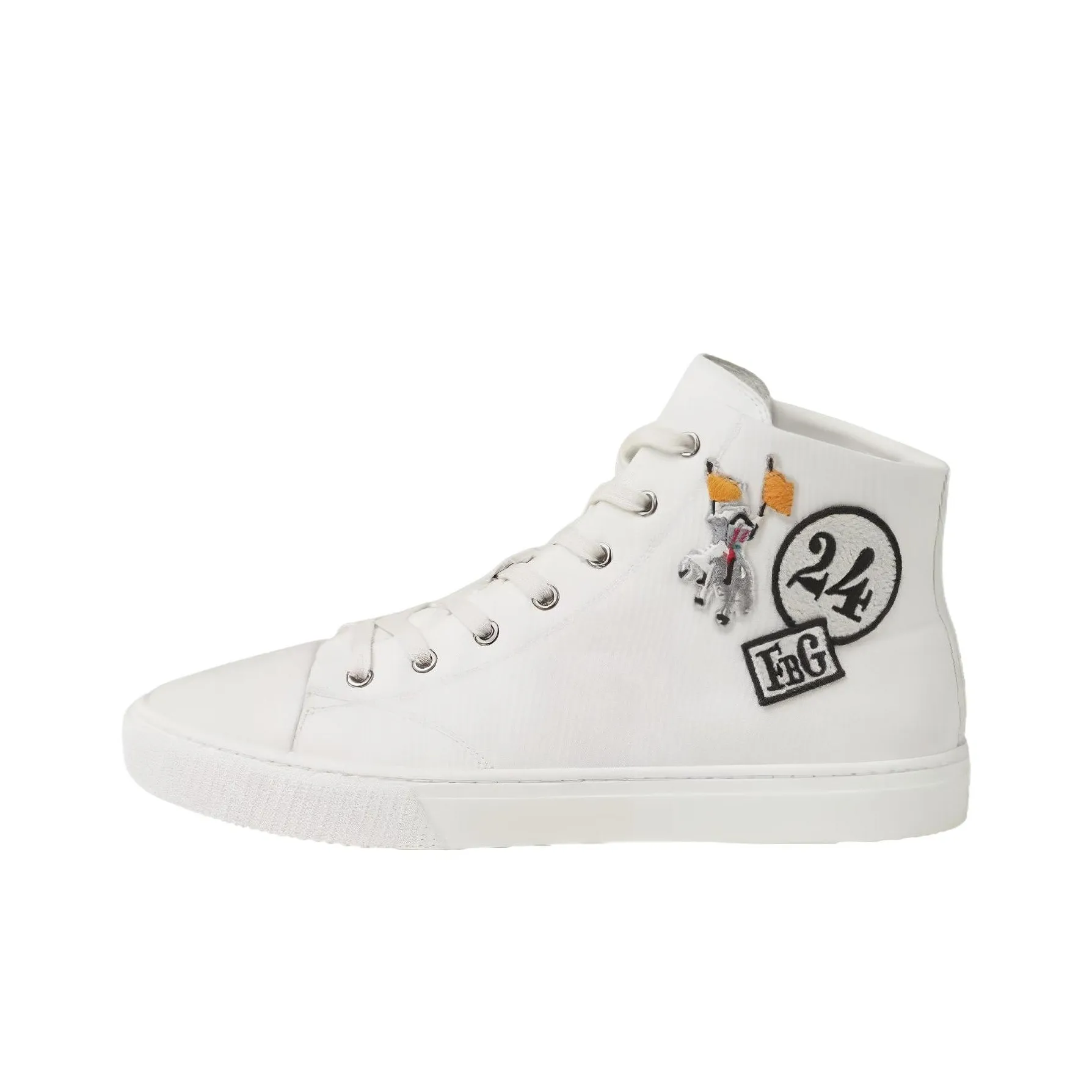 HERMES Canvas Shoes Men High Top White