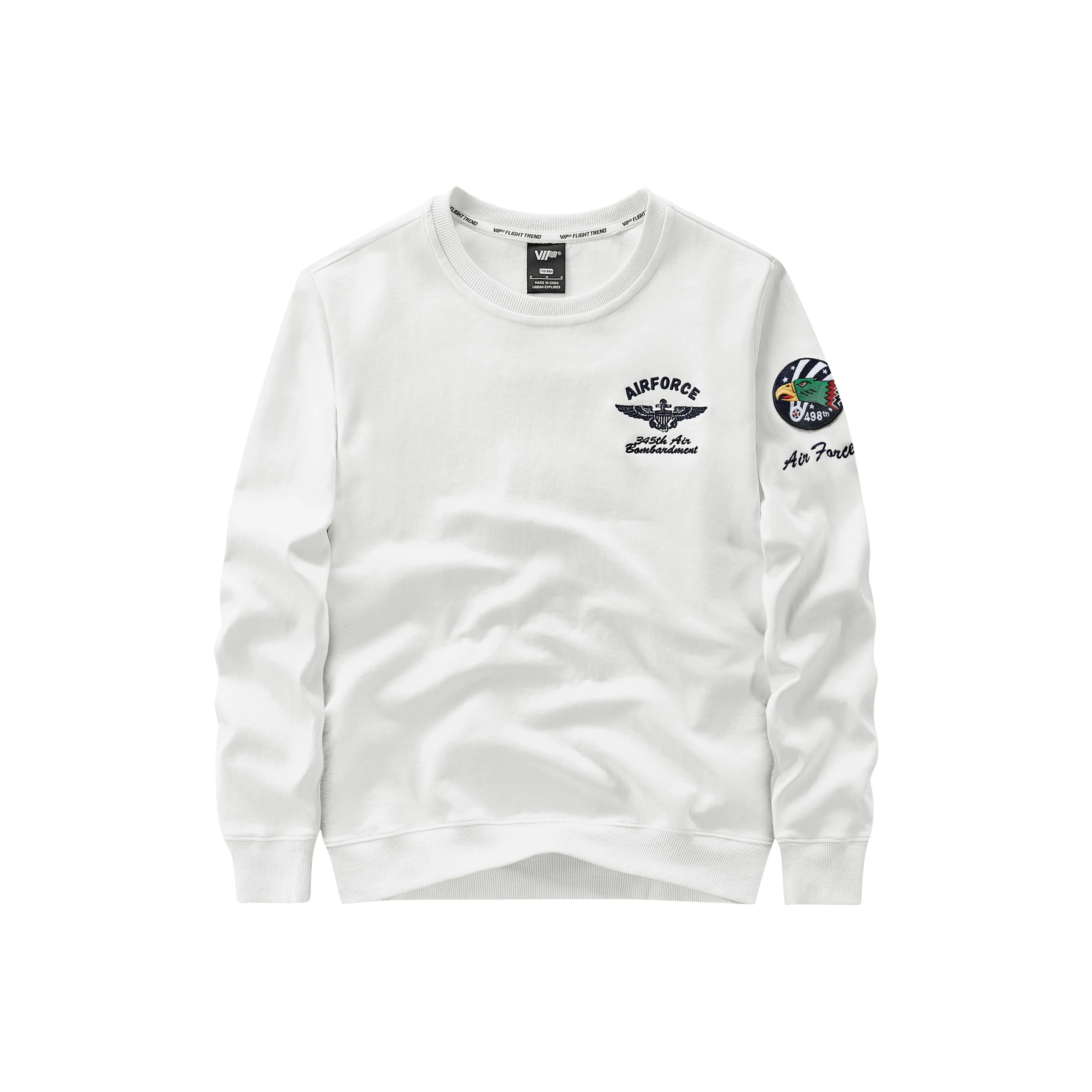 VIP Круглый вырез Свободный крой Свитшот Унисекс Белый