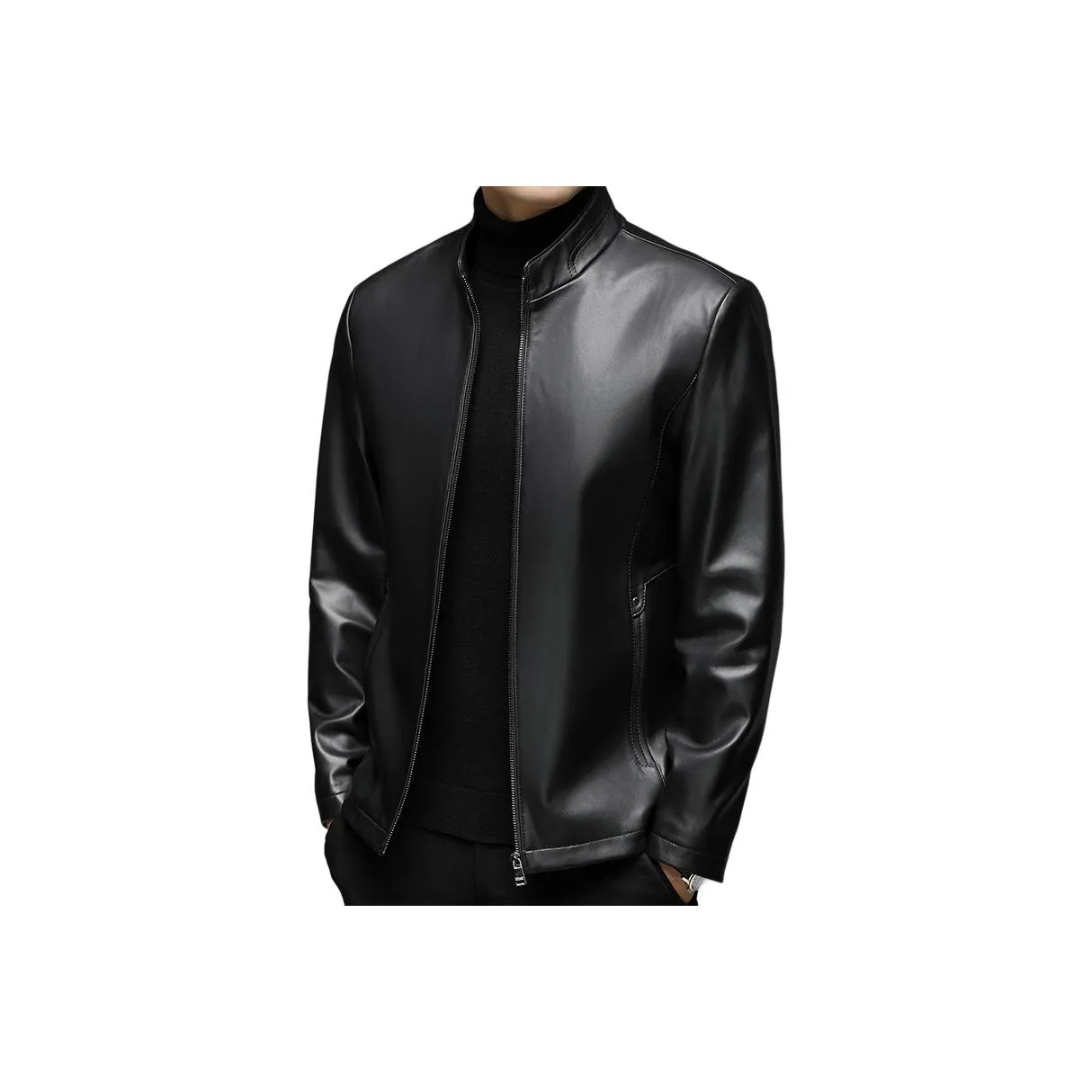 TAIZILONG Черные Мужские Кожаные Куртки