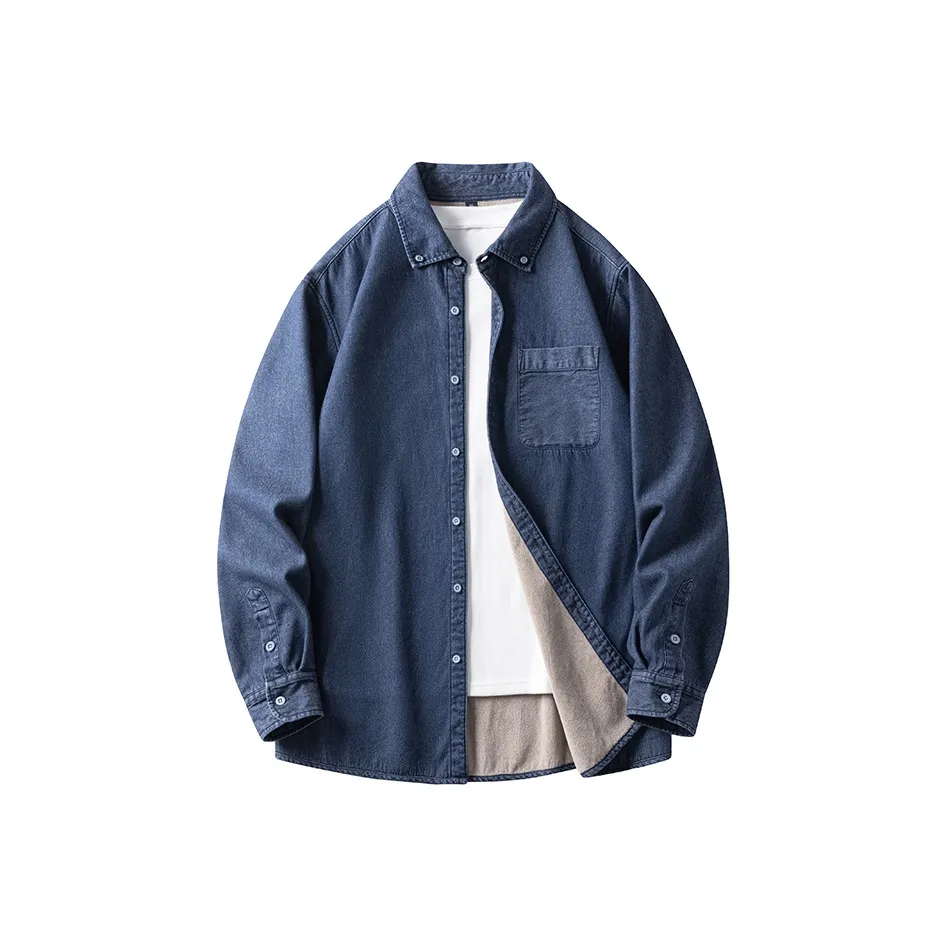 CariteSport Деним Длинный Рукав Рубашка Мужская