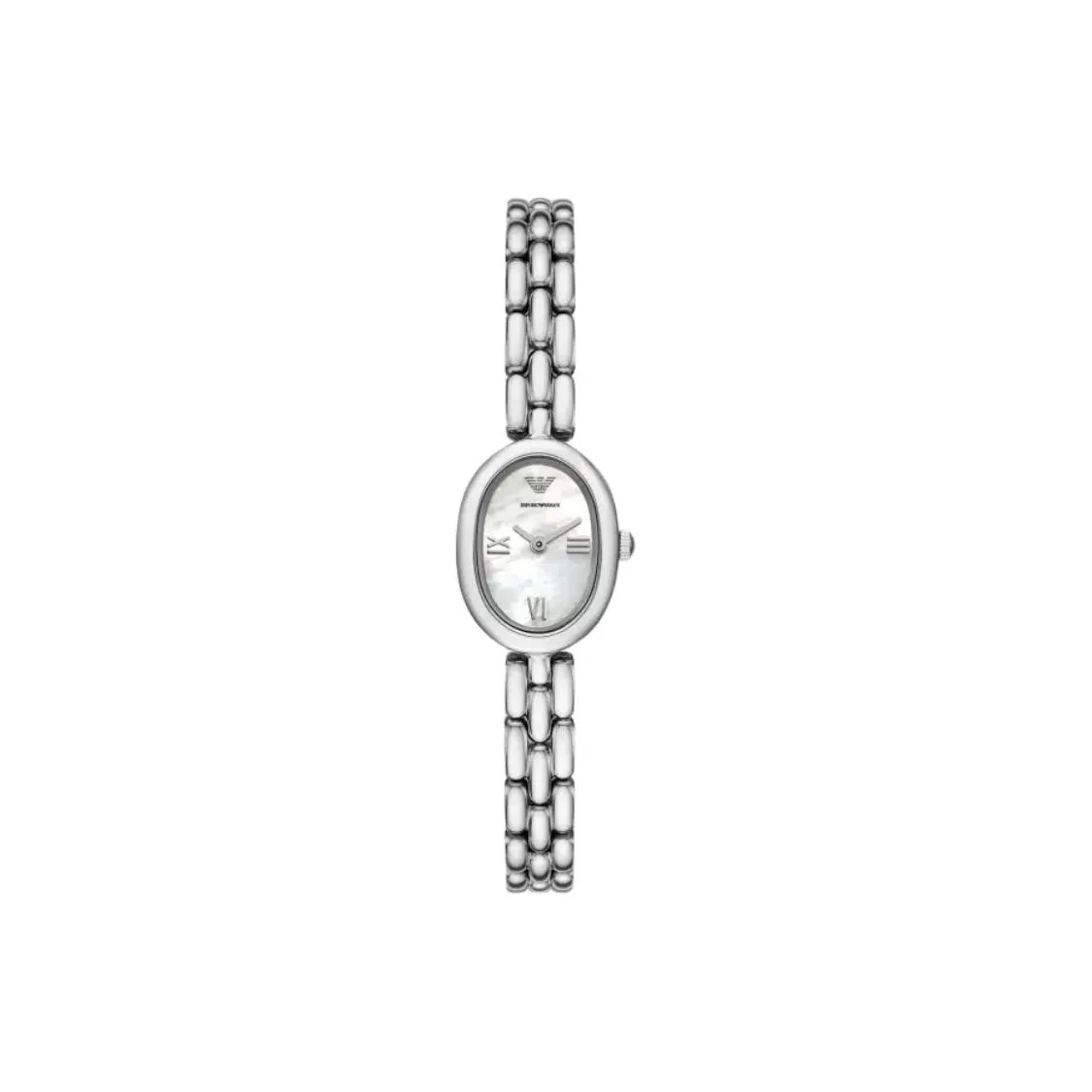 EMPORIO ARMANI Наручные часы Кварцевый механизм Ремешок из нержавеющей стали 24 мм Матирующая жемчужная оболочка Циферблат Цвет Женские часы