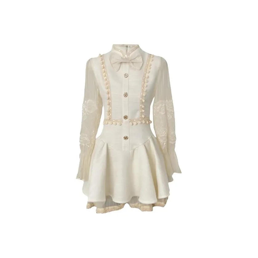 HUINIAN Светло-абрикосовый GARNIER Женские Длинные Платья с Длинными Рукавами