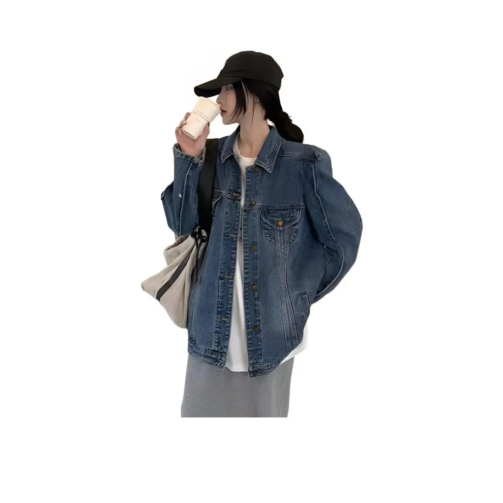 PZHK Синий Женские Джинсовые Куртки