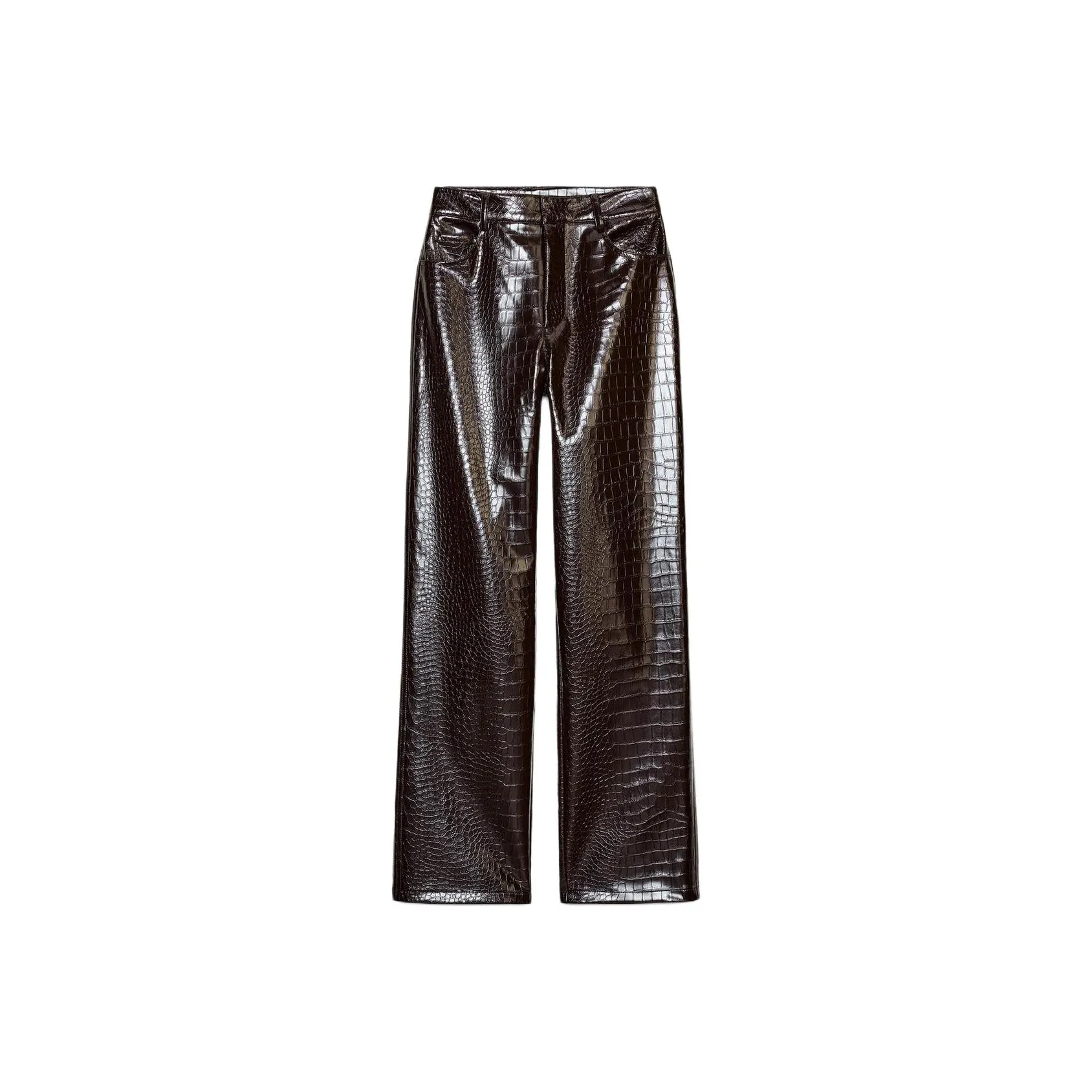 ZARA Коричневые Женские Кожаные Штаны