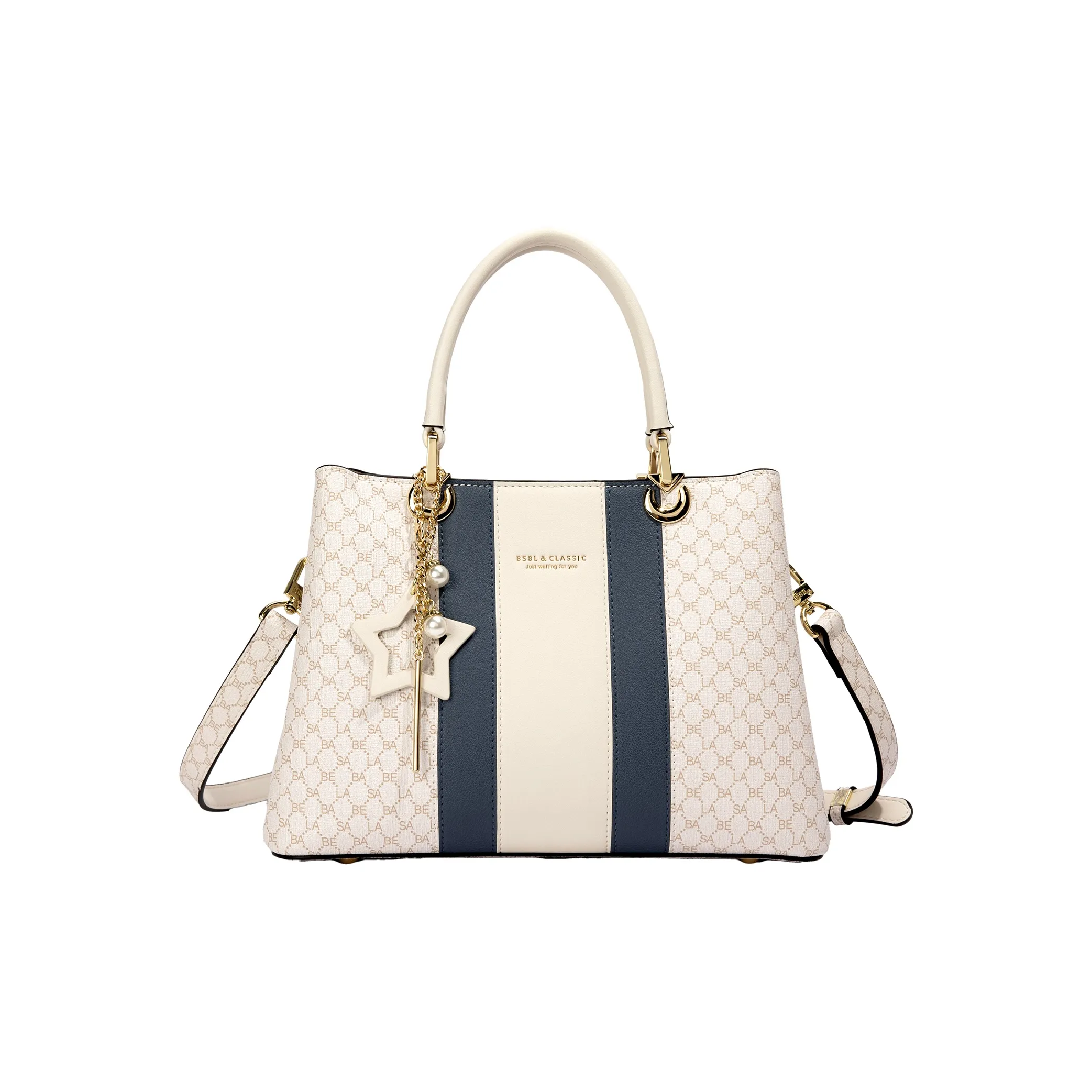 BASA BELA PVC Сумка Стандартная Женская Бело-Синяя Керамика Синий